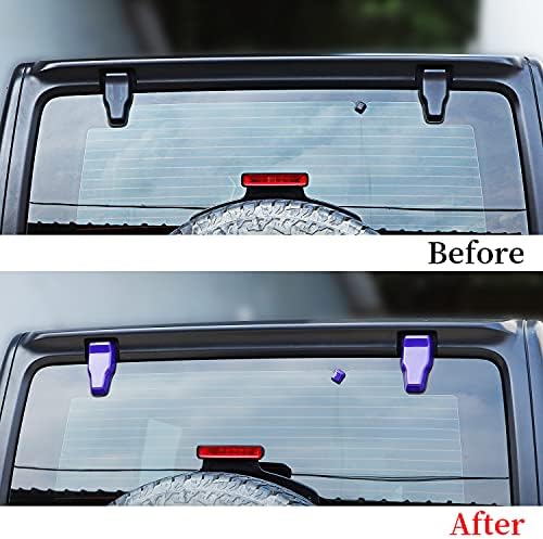 Rear Tail Door Window Hinge & Rain Wiper Nozzle Decorative Cove Fit for 2018-2026 Jeep Wrangler JL JLU(Purple)
