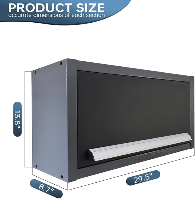 JZD Metal Wall Storage Cabinet with Up Flip Door, Hanging Steel Tool Cabinets, for Garage Basement Workshop