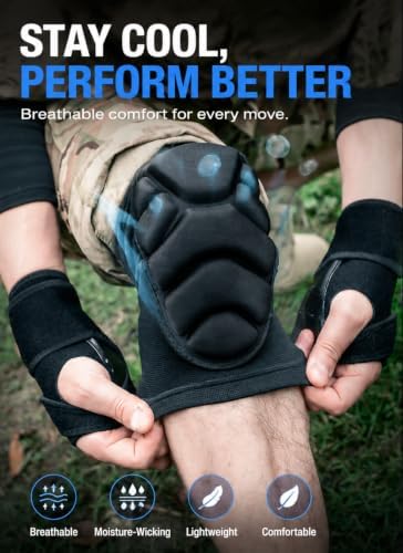 1 Pair Volleyball Elbow Pads & Knee Pads, Elbow Guard Baseball Elbow Pads for Men Women, Skate Pads Skateboard Pads Skating Protective Gear Adult, Soft Padded Elbow Sleeves Knee Sleeves for Volleyball Baseball Biking Roller Skating (Large)