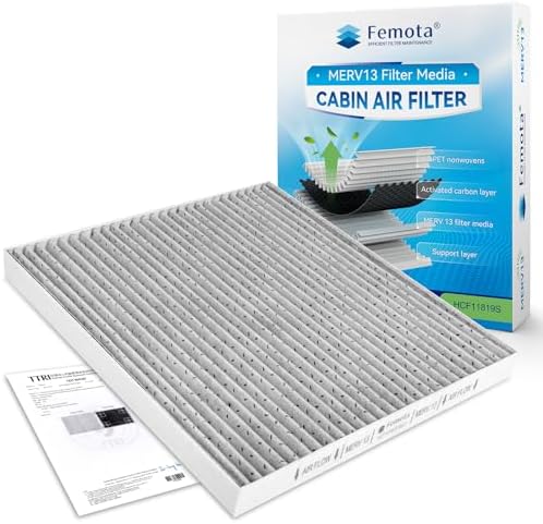 Certified MERV 13 Cabin Air Filter with Activated Carbon, CF11819(CP819) for Hyundai Sonata,Azera, Kia Cadenza,Optima,Sedona, GMC Terrain, Chevy Equinox