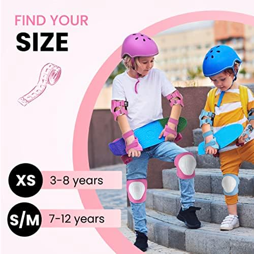 99FLIPS Knee Pads for Kids 3-12 Years [6pc] - Skating Protective Gear