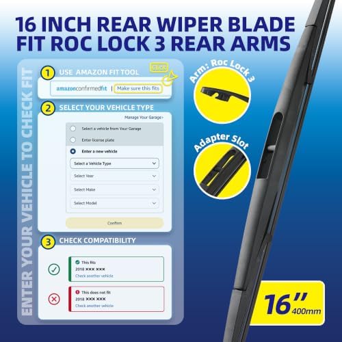 5 PLUS® 16 Inch Rear Windshield Wiper Blade - Original Quality,Quiet Wiping