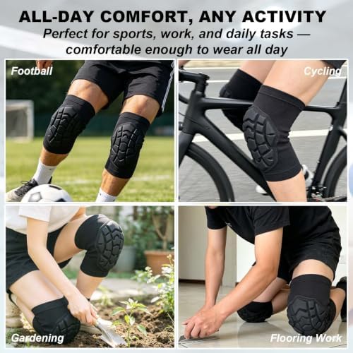 Wrestling Knee Pads for Sports, Elastic & Breathable Sleeve, Black L