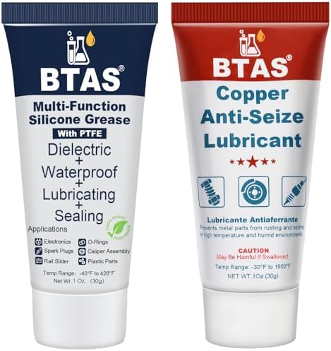 BTAS Copper Anti-Seize Thread Lubricant Brake Caliper Pin Grease & Dielectric Grease for Electrical Connectors Automotive Spark Plug