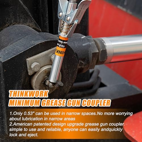 THINKWORK Grease Gun Coupler Set with 90°Grease Coupler Adaptor