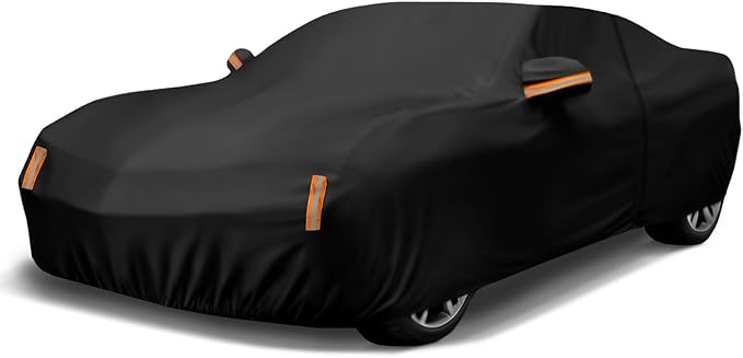 Car Cover Custom Fit for Chevy Camaro 2010-2026, Outdoor Waterproof All Weather Heavy Duty Full Exterior Cover for Sun Rain Snow UV Dust Protection with Door Zipper
