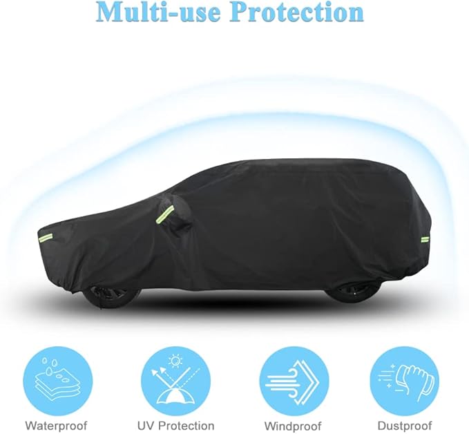 SUV Car Cover Custom Fit for Honda CRV, Waterproof All Weather Full Exterior Cover Rain Snow UV Protection Cover with Door Zipper