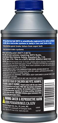 STP Heavy Duty Brake Fluid, Dot 3 Brake Fluid Protects Brake Systems, ABS, Disc and Drum Systems, 12 Oz, STP