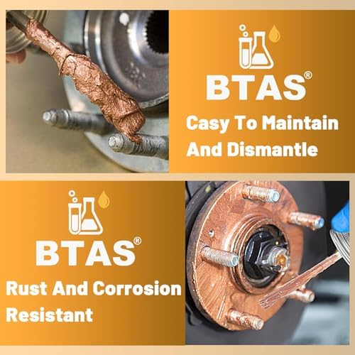 BTAS Copper Antiseize Grease,Bolt/Spark/Glow Plug Thread Protect 8 Oz