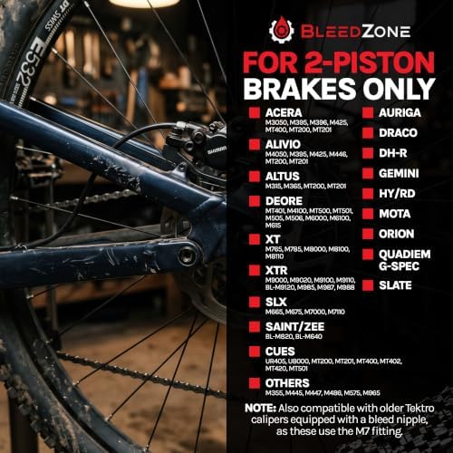 BleedZone Brake Bleed Kit with Mineral Oil for Shimano and Tektro Hydraulic Brakes – Bicycle Maintenance Set for MTB, Road Bikes and Hydraulic Systems