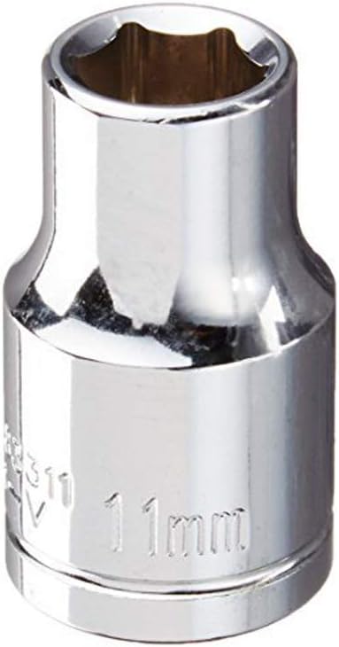Utoolmart Shallow Socket, 1/2-inch Drive 6-Point 11mm Metric Socket, Chrome Vanadium Steel Chrome Finish, for General Repairs
