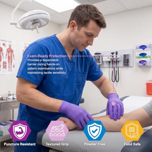 MED PRIDE Nitrile Exam Gloves, Powder-Free, Disposable, X-Large, 1000-Ct