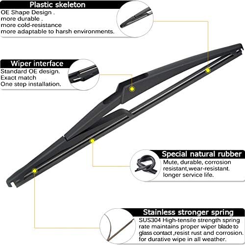 Rear Wiper Arm Blade Replacement for Nissan Rogue Pathfinder 2013-2020
