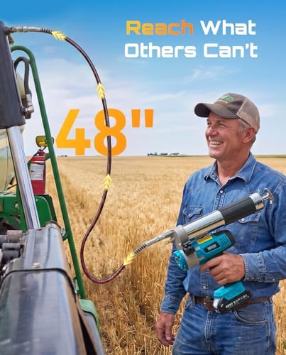 Seesii Electric Grease Gun with 5.8 oz/min High Flow Rate & Lock-On Trigger