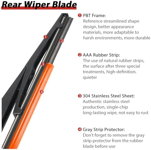 OTUAYAUTO Rear Windshield Wiper Replacement for Hyundai Tucson 2016-2021 Back Window Wiper Blade Arm Cover Kits Accessories Assembly