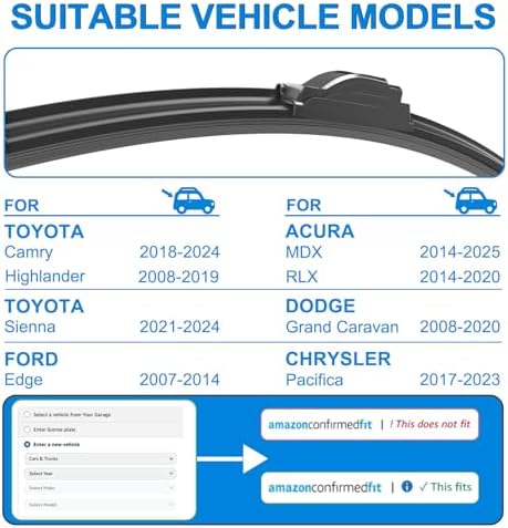 26"+20" Windshield Wipers Replacement for Toyota Camry 2018-2024