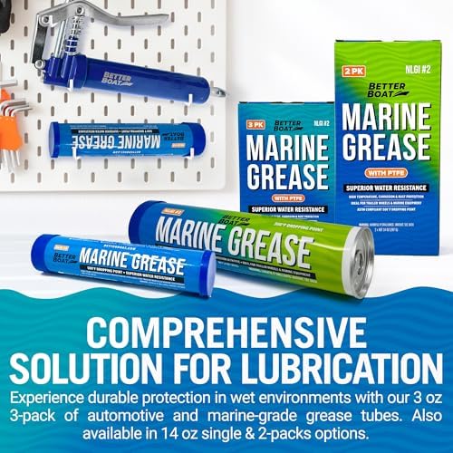 3PK Mini Marine Grease Tube, 3 Oz Cartridge, Waterproof High Temp