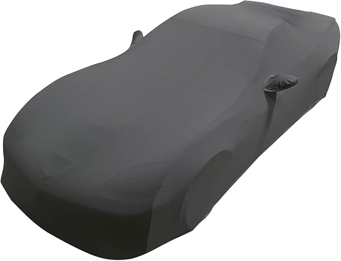 C6 Corvette Indoor Car Cover - Custom Fit Ultraguard Stretch Satin - Dust Proof Full Cover - The Ultimate High End Fit for 2005-2013 Base, Grand Sport, ZR1, Z06 Corvettes (Medium Gray)