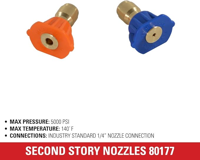 Simpson Cleaning 80177 5000 PSI Universal Second Story High Reach Pressure Washer Nozzle Kit, Soap and Rinse, 1/4-Inch Quick Connect, Cold-Water Use