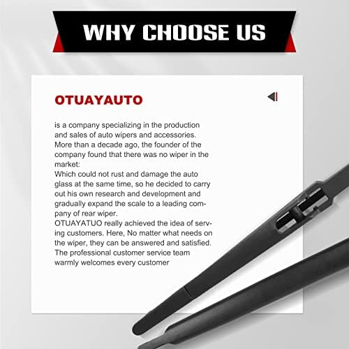 OTUAYAUTO Rear Windshield Wiper Arm- Replacement for 2016-2020 KIA Sorento, Telluride 2020-2024 Back Window Wiper Blade Arm and Blade Accessories Assembly
