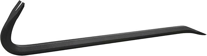 Olympia Tools 12" Wrecking Bar, Heavy Duty Pry Bar with Beveled Chisel End and Forged Carbon Steel for Prying, Lifting and Pulling Nails, 1 Count (Pack of 1)