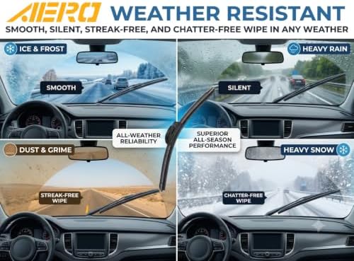 AERO Wipers OEM Replacement for Subaru XV Crosstrek 2018-2026 & Impreza 2017-2026 & WRX 2022-2026, 26"+16" Front, All-Season Windshield Wiper Blades with Extra Refills (Set of 2)