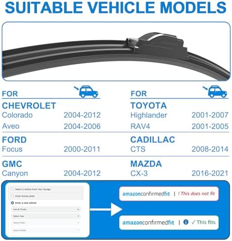 22"+19" Windshield Wipers Replacement for Cadillac CTS 2008-2014