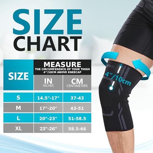 Bodyprox Knee Compression Sleeve for Men and Women (2 Pack), Knee Support Brace for Running and Work out (Small)