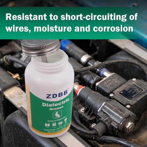 ZDBB Dielectric Grease for Automotive Electrical Connectors, Electric Silicone Paste with a Brush, Di Electric Grease Spark Plug, Battery Terminal, Wiring, Marine Against Salt Corrosion 8 oz (1pcs)