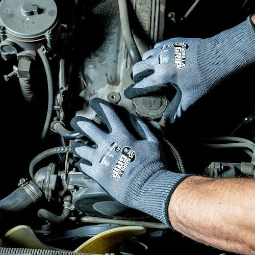 Gorilla Grip Precision Grip Work Gloves, Small, 1 Pair, Gray