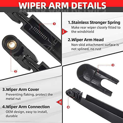 Rear Wiper Blade and Arm Set for Hyundai Santa Fe 2006-2012