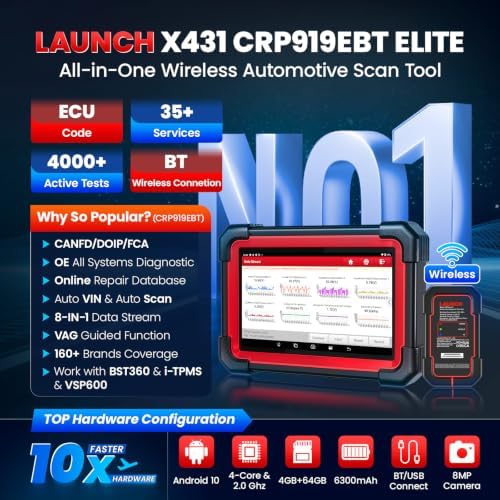 LAUNCH X431 CRP919EBT OBD2 Scanner, 2026 Wireless Bidirectional Scan Tool