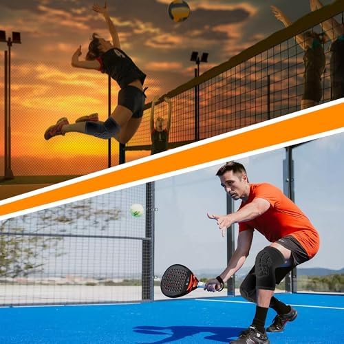 Basketball knee pads, compression leg covers for teenagers and adults, wrestling knee pads, football volleyball, pickleball, weightlifting knee pads (1 pair) (Short black, X-Small)