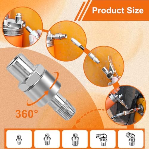 THINKWORK 8000 PSI Pistol Grip Grease Gun Kit - Adjustable Pressure