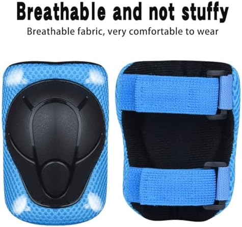 Protective Gear Set, Knee Pads for Kids 3-10 Years Old, Toddler Elbow Pads, Wrist Guards, Skating Cycling Bike Rollerblading Scooter (Blue, Small（3-8years)