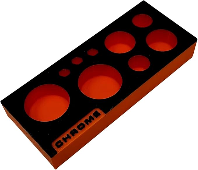 MagAttach Chrome Adapter and Short Extensions Magnetic Interconnecting Organizer Tray (Orange/Black)