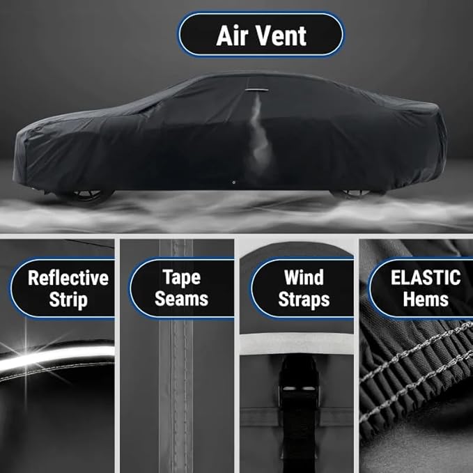 iCarCover Premium Custom Car Cover for 1979-1982 Honda Prelude Heavy Duty Waterproof All Weather Rain Snow UV Sun Protector Custom Fit Full Exterior Indoor Outdoor Protection Car Cover (Black)