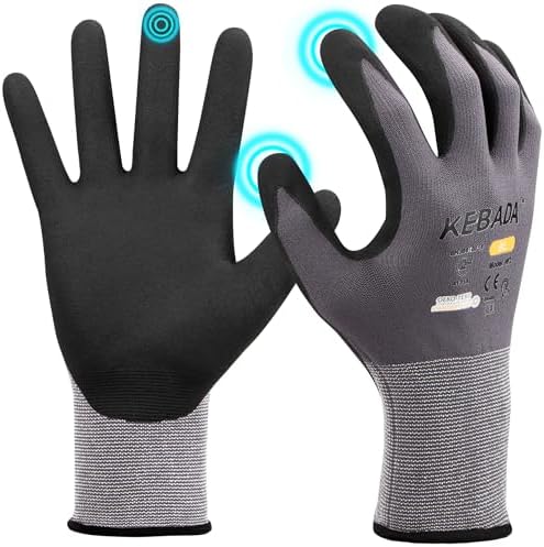 Kebada W2 Touchscreen Safety Work Gloves for Men & Women, 1 Pair