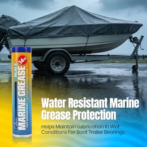 Calvana Marine Grease Tube 14Oz, Waterproof High Temperature Wheel Bearing Grease Lubricant, NLGI 2 Grade, for Boat Trailer Bearings, Grease Gun, Automotive, Truck, RV
