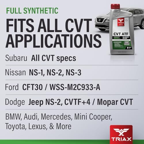 TRIAX CVT ATF – Universal Full Synthetic CVT Transmission Fluid (Green) – for Nissan NS-3, NS-2, Subaru CVTF-II, Honda HCF-2, Toyota CVT FE & Many More (5 Quart -1.25 Gallon)
