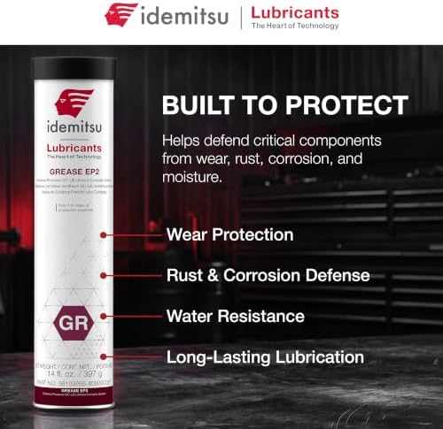 Idemitsu EP2 Red All Purpose Grease NLGI 2 – 14 oz Cartridge, 2 Pack