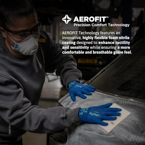 Ansell HyFlex Multi-Purpose Touchscreen Work Gloves with Aerofit Precision Comfort Technology