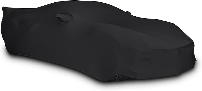SR1 Performance USA Ultraguard Corvette Car Cover Custom Fit for C8 Corvette (2020-2026) – Indoor Stretch Satin Dust Protection, Soft Breathable Snug Fit (Black)