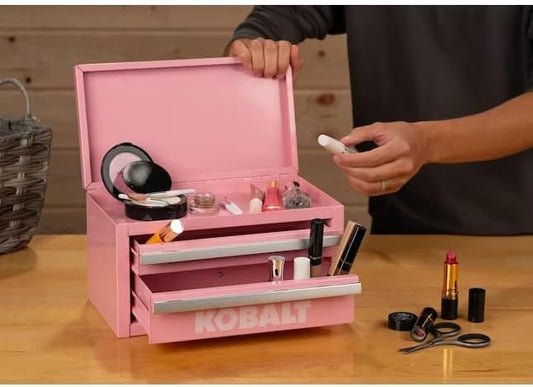 Mini 2-Drawer Steel Tool Box Pink