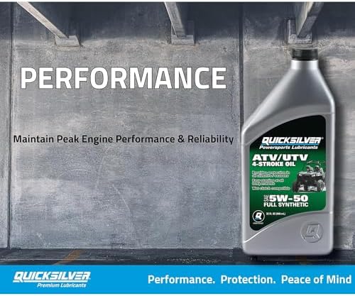 Quicksilver 5W-50 Full Synthetic 4-Stroke ATV/UTV Engine Oil, 1 Quart