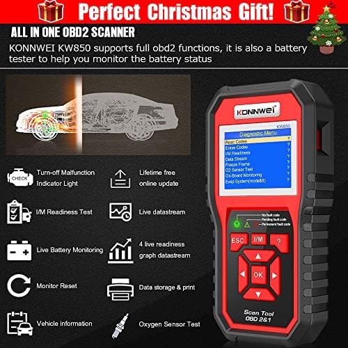 KONNWEI KW850 Professional OBD2 Scanner Auto Code Reader Diagnostic Check Engine Light Scan Tool for OBD II Cars After 1996(Original)