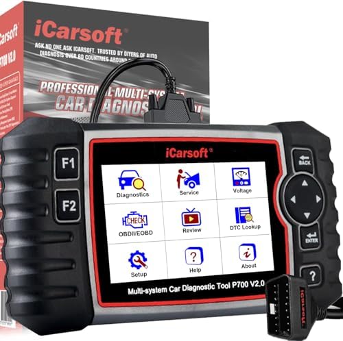 iCarsoft P700 V2.0 Diagnostic Scanner for Porsche from 1996 to 2025 9 Essential Services Full System Diagnosis Scan OBD2 Code Reader Battery/O2 Sensor/EVAP Test AutoVIN Lifetime Free Software Update