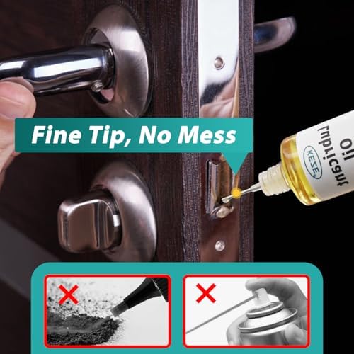 Keze Squeaky Door Hinge Lubricant Knife Pivot Oil for Door Hinge Oil for Lock Scissors Watch Keyhole Knife Lube Synthetic Pocket Knife Lubricant with Needle Oiler 1 oz, 2 Pcs