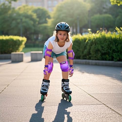 Kids Protective Gear Knee Pads Elbow Pads & Wrist Guards for Roller Skating