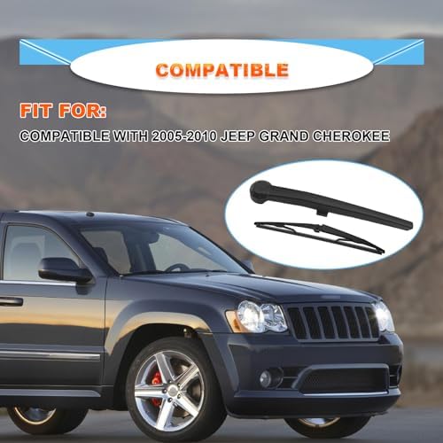 14in Rear Windshield Wiper Blade Kit, 2 Pack, Compatible With Grand Cherokee 2005-2010